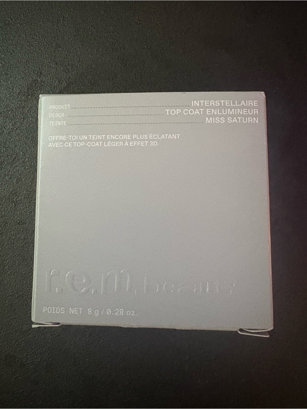 NIB! r.e.m. beauty Interstellaire Top Coat - Miss Saturn (Pearlescent White)